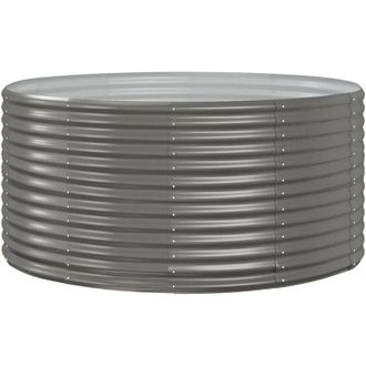 vidaXL Garden Raised Bed Grey 140x140x68 cm Galvanised Steel vidaXL