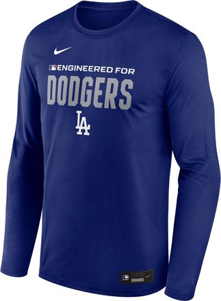 Nike Los Angeles Dodgers Authentic Collection Team Issue Nike Mens Dri-FIT MLB Long-Sleeve T-Shirt in Blue | 02TJ47XLD-JE6