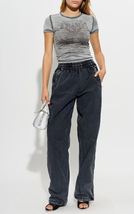 Diesel T-shirt T-UNCUTIES-LONG-AA3, Womens, Grey