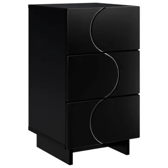 vidaXL Mesa De Noche Negro 33,5 X 34,5 X 60 Cm Madera De Ingenier&iacute;a Vidaxl