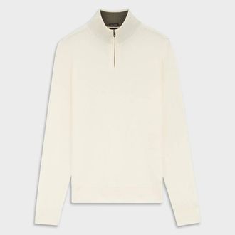 HUGO BOSS H-Hemarlo Zip Neck Wool-Cashmere Sweater, Size XX-Large