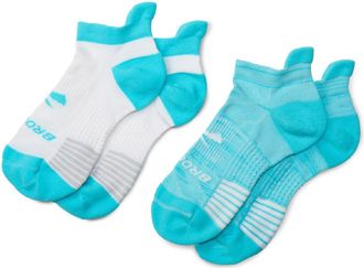 Brooks Ghost Lite No Show Socks - 2 Pairs Blue S