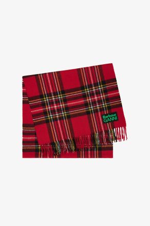 Ganni Red x Barbour Wool Scarf