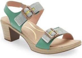 Naot Mode Sandal in Jade/Teal Linen/Lime/Silver at Nordstrom Rack, Size 10Us / 41Eu