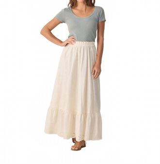 Rylee + Cru Rose Maxi Skirt In Ivory