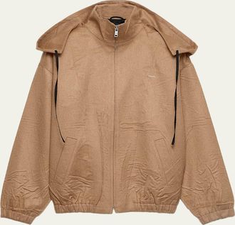 Prada Brushed Camel Zip-Up Hoodie