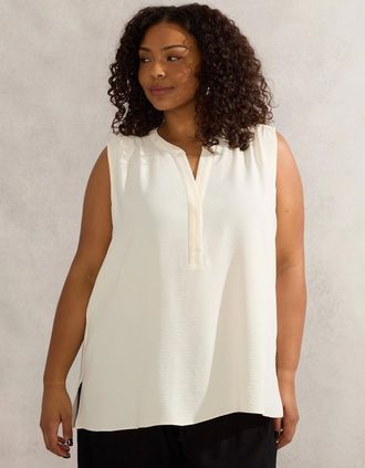 Live Unlimited London Womens Ivory V Neck Blouse - Cream - Size: 26