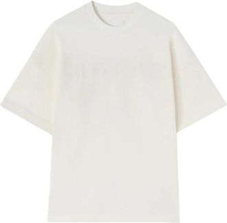Jil Sander Boxy Tonal Logo T-Shirt - Heren - T-shirts - Wit - L - Katoen - Tops