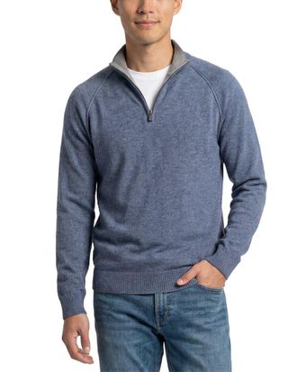 Naadam Wool & Cashmere-Blend 1/4-Zip Mock Neck Sweater