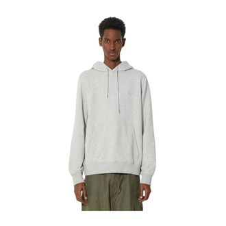 Woolrich Hoodies & sweatvesten, Heren, Grijs, M, Katoen, Hoodie met logo-borduring