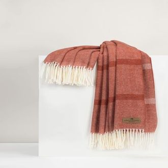 Lands Downunder Montauk Stripe Herringbone Throw in Spicy Orange at Nordstrom
