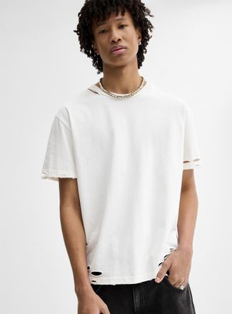 Djab Mens Distressed solid T-shirt Imported from Seoul