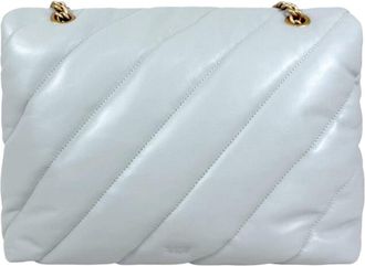 Pinko Womens Shoulder Bag Love Puff Grey Pearl Pearl-Antique Gold Pearl/antique