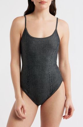 Rag & Bone rb Miramar One-Piece Swimsuit in Washed Black at Nordstrom, Size Xx-Small