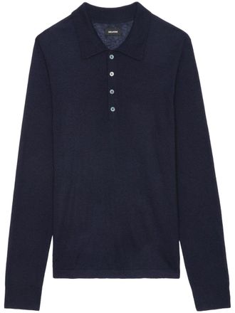 Zadig&Voltaire Dimi cashmere polo shirt - men - Cashmere - S - Blue
