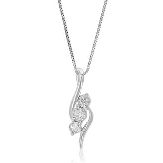 Vir Jewels 1/10 cttw Lab Grown Diamond Pendant Necklace in Sterling Silver with Chain For Women