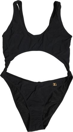 Dolce & Gabbana Eendelig badpak met logo-uitsnijding - Dames - Badpakken - Zwart - L - Nylon - Badmode