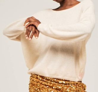 Brodie Maldives Boat Neck Sweater In Organic White