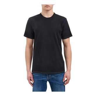 Avant Toi T-Shirts, male, Black, Size: M T-Shirt Girocollo Hand Painted