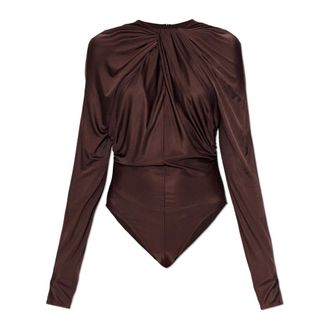 Balmain Body Drapeado - Tops - Mujer - Marr&oacute;n - 2XS