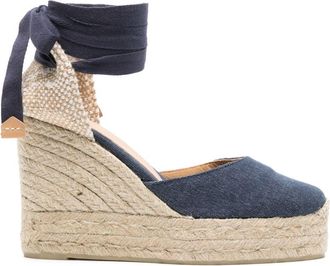 Castaner Carina wedge espadrilles - women - Cotton/Fabric/Rubber/Calf Leather/Jute - 36 - Blue
