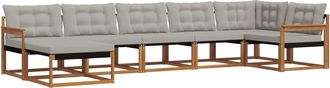 vidaXL Conjunto De Sof&aacute;s De Exterior 7 Uds. Gris Natural Y Claro Vidaxl