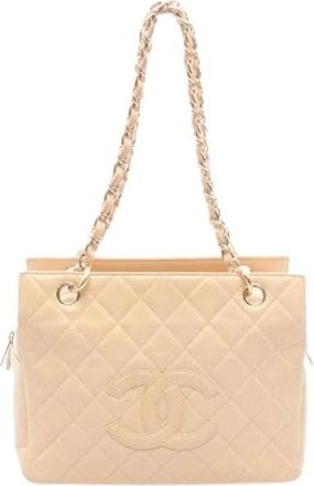 Chanel Pre-owned Matelasse Lamslederen Schoudertas - Dames - Vintage Schoudertas - Beige - ONE Size - Leer - Vintage