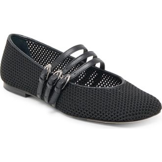 Dolce Vita Alisen Mesh Mary Jane Flat in Onyx Woven Knit at Nordstrom Rack, Size 7.5