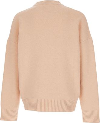 Ami Crew Neck Alpaca-Wool Blend Sweater - Pink