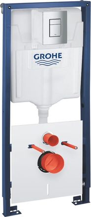 GROHE Solido - Juego De Instalaci&oacute;n Empotrada Para Inodoro Suspendido, Altura, Pulsador De Descarga Even, Cromo 39930000