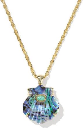 Kendra Scott Lucia Short Shell Pendant Necklace in Gold Abalone Shell at Nordstrom