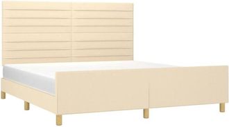 vidaXL Cama Sin Colch&oacute;n Tela Color Crema 180x200 Cm Vidaxl