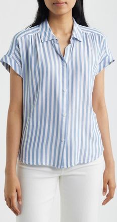 Beach Lunch Lounge Darby Short Sleeve Button-Up Shirt in Slate Blue at Nordstrom, Size X-Small