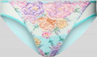 Marie Jo Marie Jo Slim Fit Slip mit floralem Allover-Stitching Modell Lisbeth in Tuerkis, Gr&ouml;&szlig;e 38