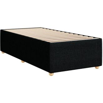 vidaXL Estructura De Cama Sin Colch&oacute;n Tela Negro 90x200 Cm Vidaxl