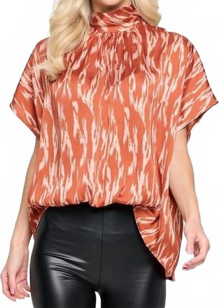 Adrienne London Bubble Hem Top In Prairie Winds