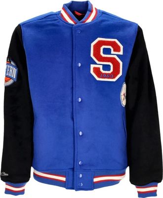 Mitchell & Ness NBA Team Legacy Varsity Jacket - Heren - Bomber jackets - Blauw - M - Wol - Jassen