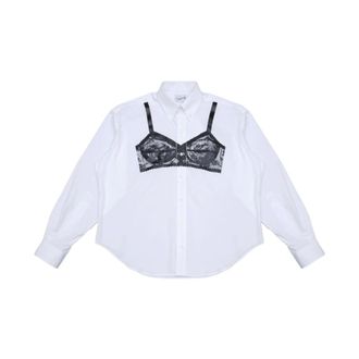 Vaquera Shirts, female, White, Size: M Bra-print Button-down Shirt