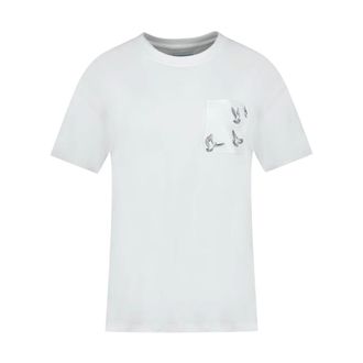 3.Paradis Tops, Dames, Wit, S, Katoen, Doves Pocket T-Shirt