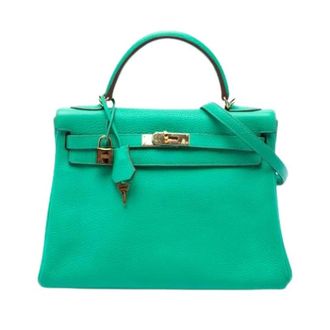 Herm&egrave;s Pre-owned Kelly II Handtas - Dames - Pre-owned - Groen - Maat: ONE Size Leer