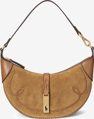 Polo Ralph Lauren Schultertasche aus Wild- und Glattleder Western Polo ID Mini