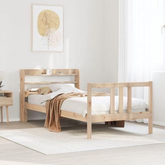 vidaXL Bed Frame with Headboard without Mattress 90x190 cm Single Vidaxl
