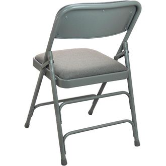 Flash Furniture Advantage Grey Padded Metal Folding Chair - Grey 1-in Fabric Seat