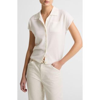Vince Cashmere & Silk Button-Up Sweater in Off White at Nordstrom, Size Xx-Small