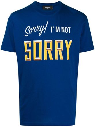 Dsquared2 logo print T-shirt - men - Cotton - M - Blue