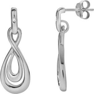 LuvMyJewelry Elmira Sterling Silver 0.02 Ct Diamond Infinity Dangle Earrings in 925 Sterling Silver at Nordstrom