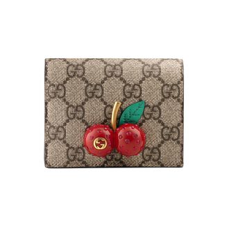 Gucci GG Supreme Kartenetui mit Kirschen