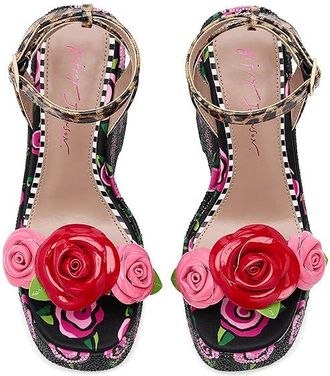 Blue by Betsey Johnson Lizzete Womens Sandals Black Rose : 9.5 M, Synthetic