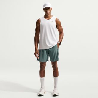 Nike Mens Miler Dri-FIT 2-in-1 7 Running Shorts in Grey | IF2054-382