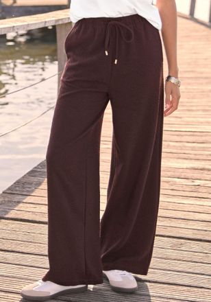 Venice Beach Sweathose VENICE BEACH, Damen, Gr. 34, N-Gr, dunkelbraun, Sweatware, Obermaterial: 98% Polyester, 2% Elasthan, unifarben, figurumspielend lang, Hosen 